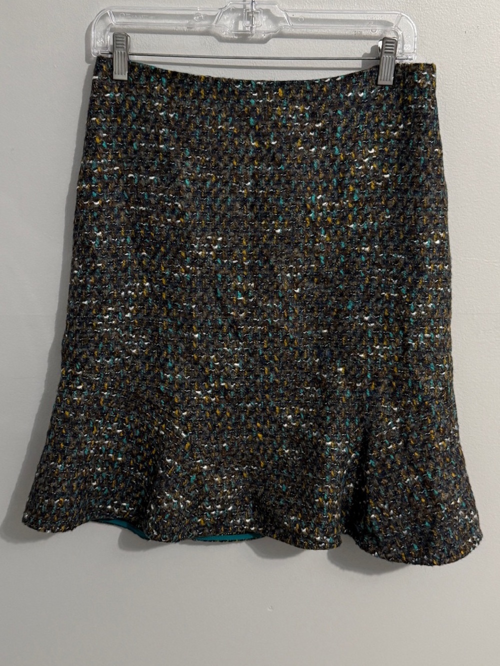Ann Taylor Skirt Womens 6 New Tweed Colorful Fluted Knee Length Career Office
